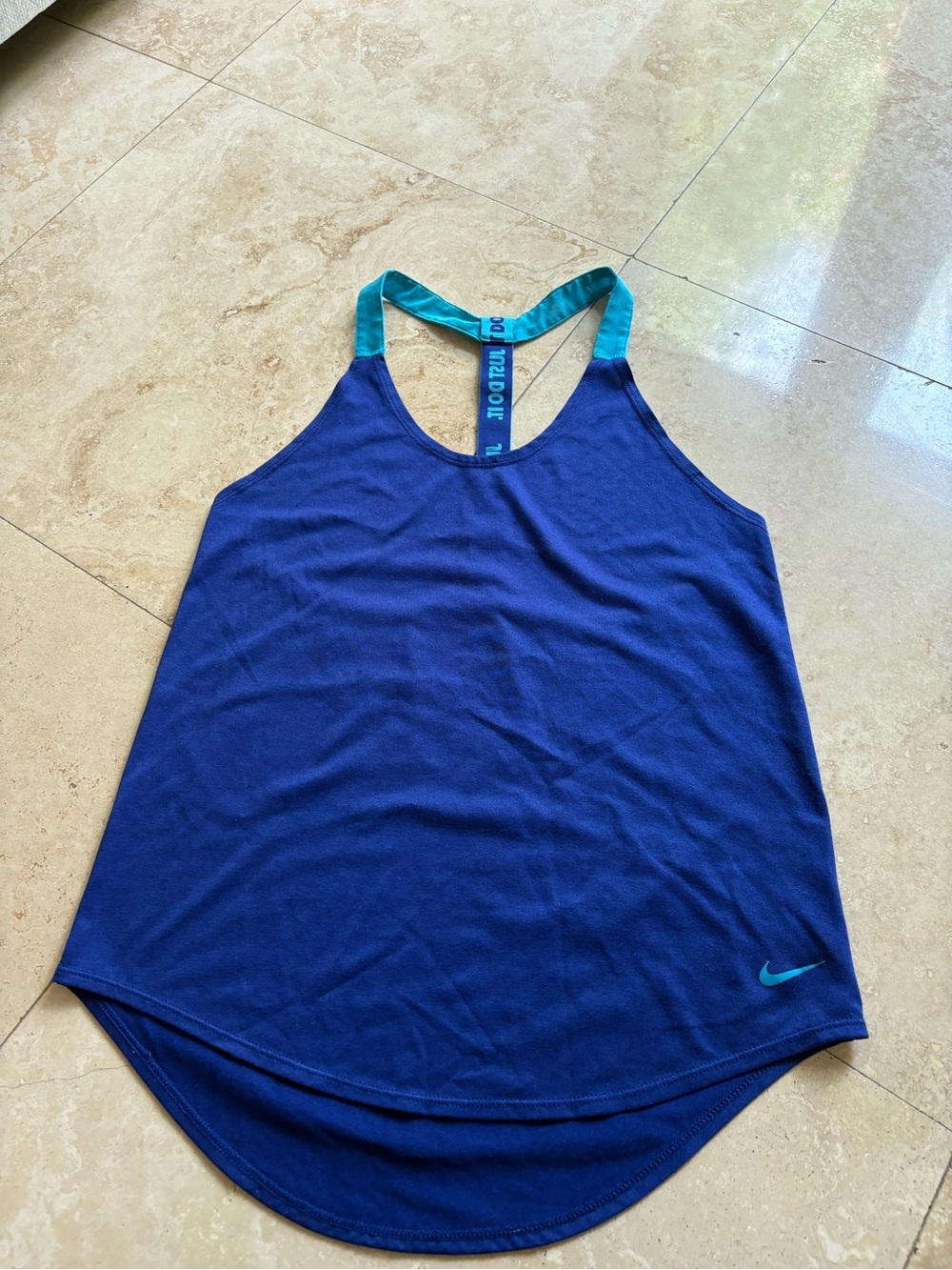 Nike Women's Navy Tank with Teal Strap Accents